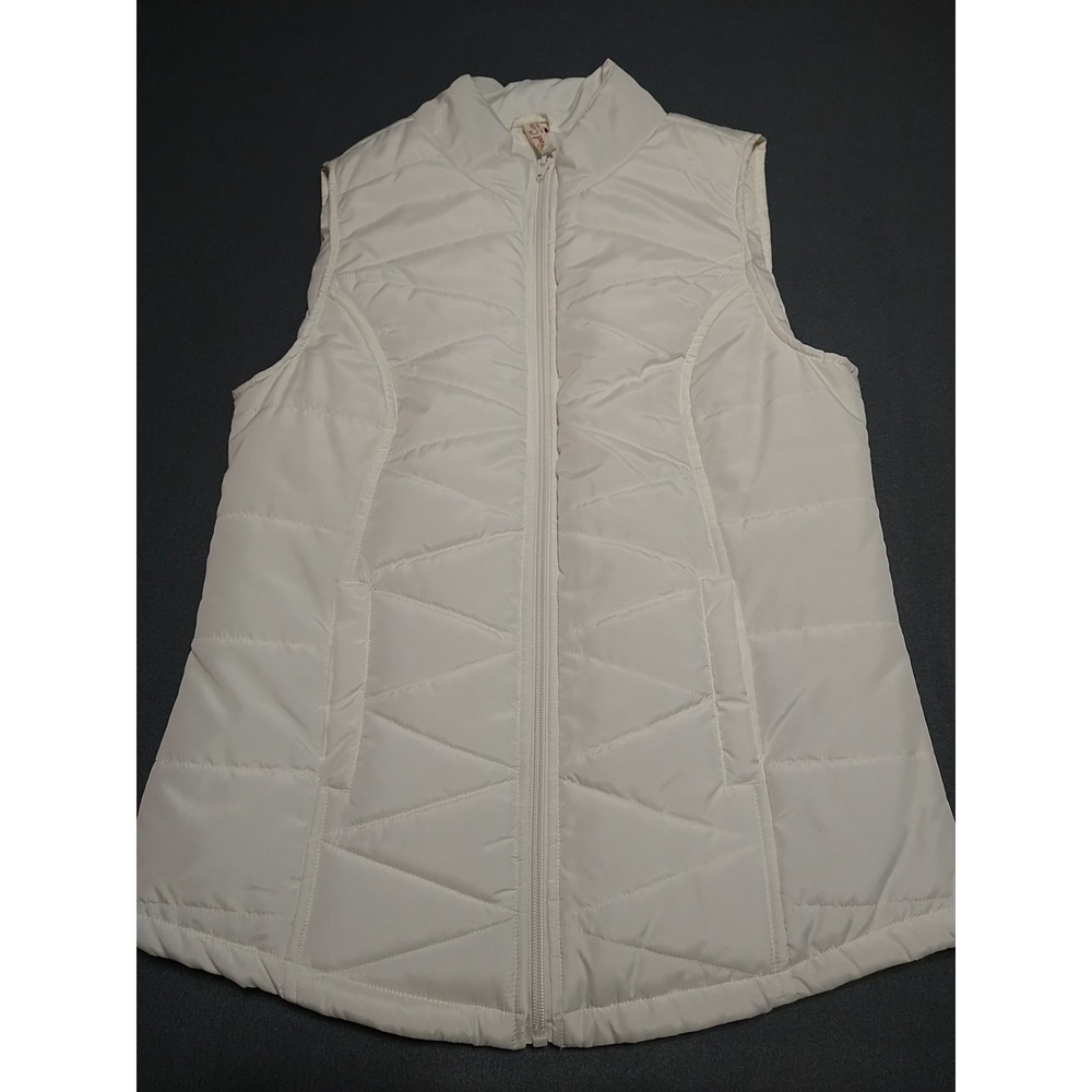 Red Camel Quilted Vest Ladies M‎ Cream Sleeveless Full Zip Lightweight Outdoors